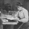 Dora Bright composing at home